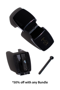 The MB sharpener disassembled to show the three components. Features a discount offer with bundle purchase.