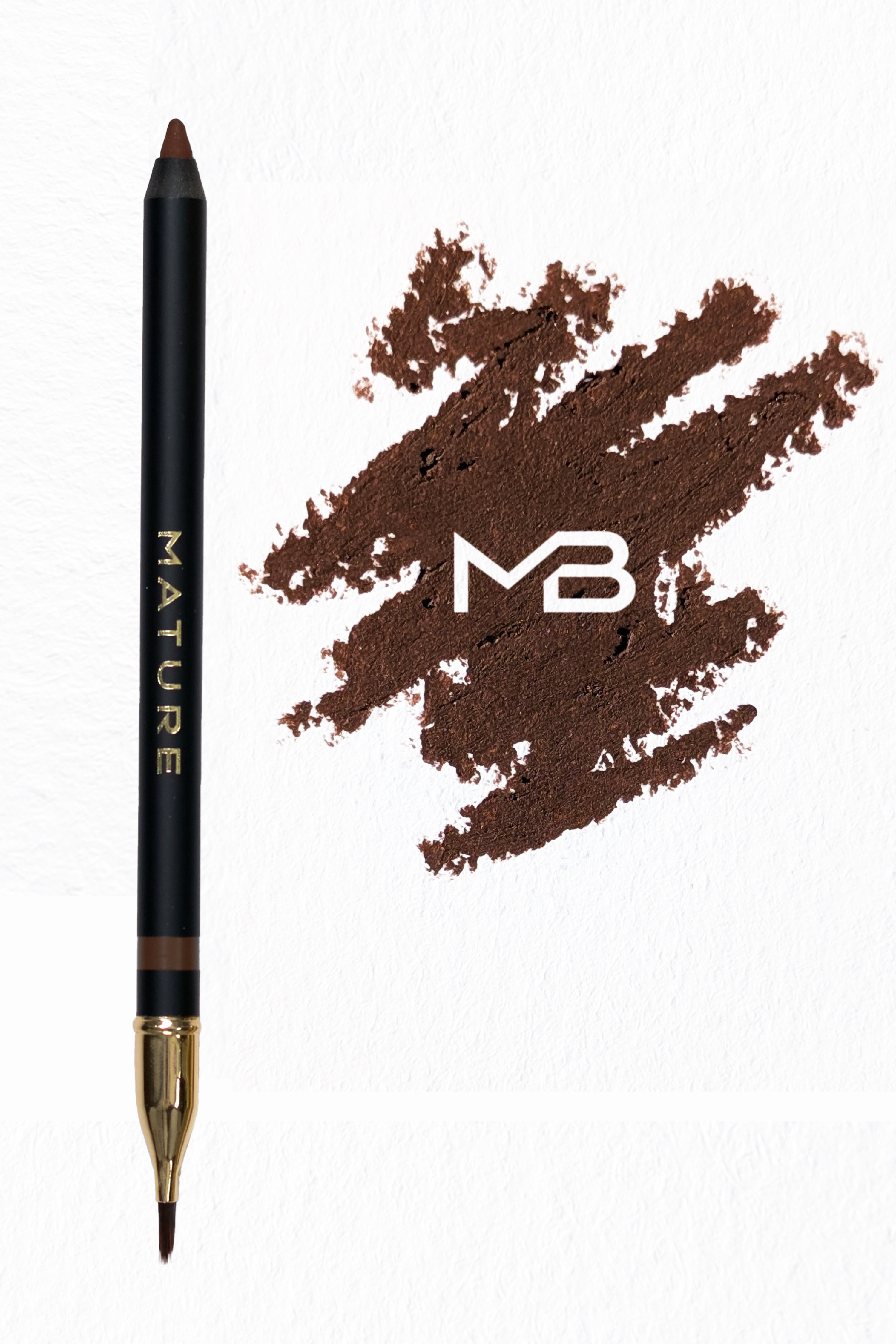 Chocolate Brown pencil with swatch and 'MB' logo on a white background.