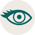 Teal eye icon on a beige background